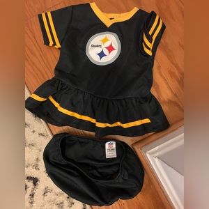 Steelers dress with bloomers 6-12 months